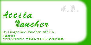 attila mancher business card